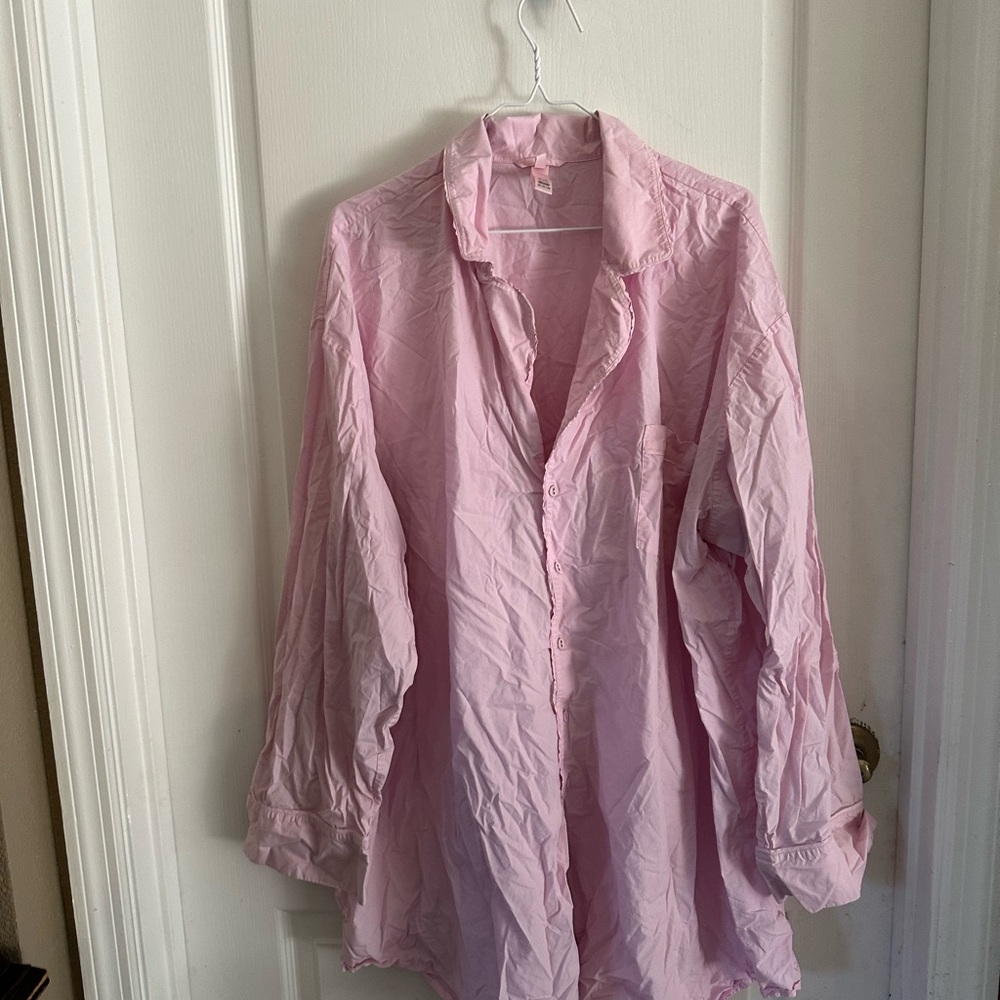 SKIMS Pink Pajama Shirt
